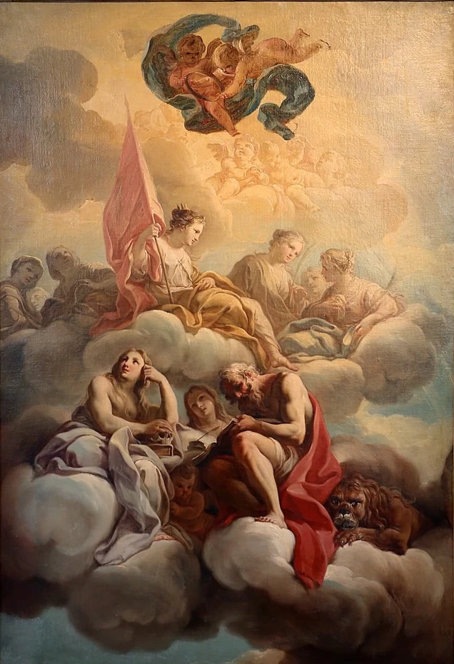 Bozzetti con santi e angeli su nuvole, per la cupola di san nicola dei lorenesi a roma - Museo di Bastia